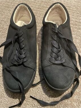 UGG Black Suede Women's Lace-Up Casual Sneakers